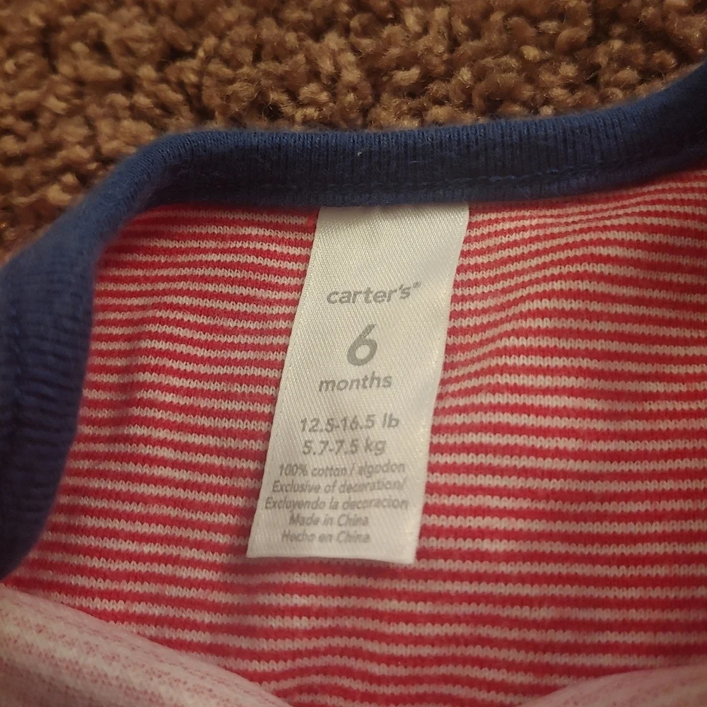 Carter's infant red white&blue 4th‎ of July shirt